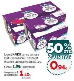Condis Kaiku - iogurt sense lactosa oferta