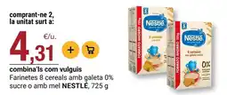 BonpreuEsclat Nestlé - farinetes 8 cereals amb galeta 0% sucre o amb mel oferta