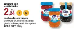 BonpreuEsclat Hero - confitura 0% sucre de nabius i gerds, préssec, maduixa o pruna oferta