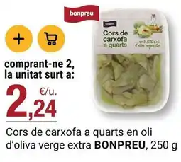 BonpreuEsclat Bonpreu - cors de carxofa a quarts en oli d'oliva verge extra oferta