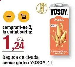 BonpreuEsclat Yosoy - beguda de civada sense gluten oferta