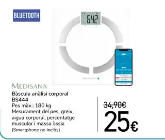 Carrefour Medisana Bàscula anàlisi corporal BS444 180kg oferta