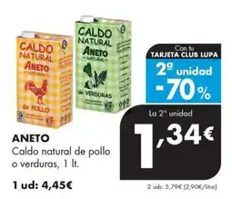 Supermercados Lupa Aneto caldo natural de pollo o verduras oferta