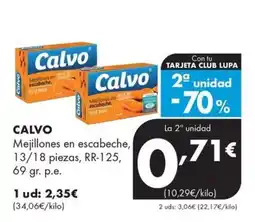 Supermercados Lupa Calvo mejillones en escabeche oferta