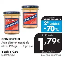 Supermercados Lupa Consorcio atún claro en aceite de oliva oferta