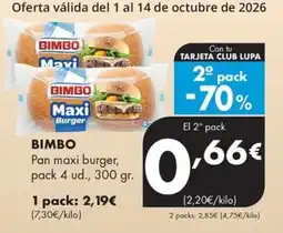 Supermercados Lupa Bimbo pan maxi burger oferta