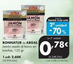 Supermercados Lupa Bonnatur jamón asado al horno oferta