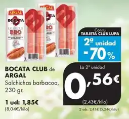 Supermercados Lupa Bocata club salchichas barbacoa oferta