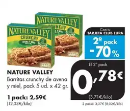 Supermercados Lupa Nature Valley barritas crunchy de avena y miel oferta