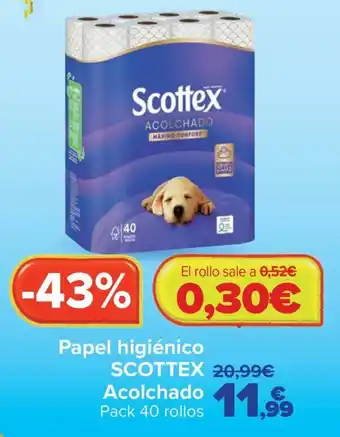 Carrefour Scottex papel higiénico acolchado oferta