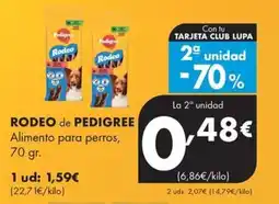 Supermercados Lupa Rodeo de Pedigree oferta