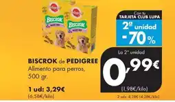 Supermercados Lupa Biscrok de Pedigree oferta