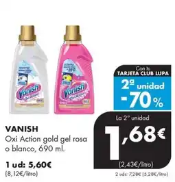 Supermercados Lupa Vanish Oxi Action gold gel rosa o blanco oferta