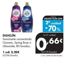 Supermercados Lupa Disiclin Suavizante concentrado Oceanic, Spring Rose o Ultraviolet oferta