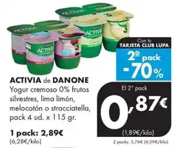 Supermercados Lupa Activia de Danone oferta