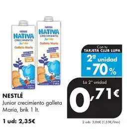 Supermercados Lupa Nestlé junior crecimiento galleta maría oferta