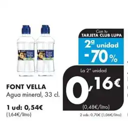 Supermercados Lupa Font Vella Agua mineral oferta