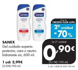 Supermercados Lupa Sanex gel cuidado experto protector oferta