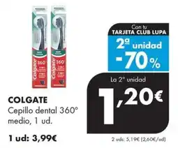 Supermercados Lupa Colgate cepillo dental 360° medio oferta