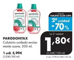 Supermercados Lupa Parodontax colutorio cuidado encías menta suave oferta