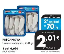 Supermercados Lupa Pescanova calamares limpios oferta