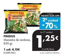 Supermercados Lupa Findus Menestra de verduras oferta