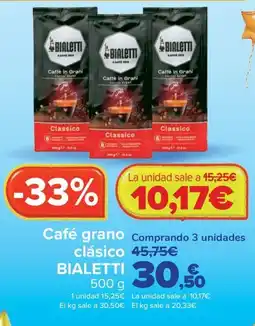 Carrefour Bialetti café grano clásico oferta