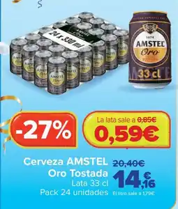 Carrefour Amstel cerveza oro tostada oferta