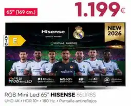 Tien 21 Hisense rgb mini led 65" 65ur8s oferta