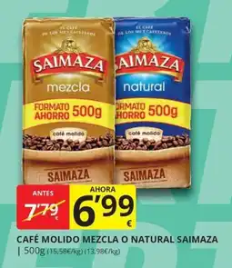 Supermercados MAS Saimaza café molido mezcla o natural oferta
