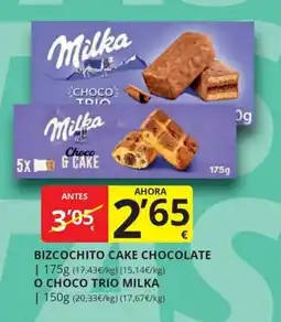 Supermercados MAS Milka bizcochito cake chocolate oferta