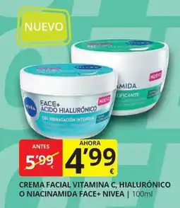 Supermercados MAS Nivea crema facial vitamina c, hialurónico o niacinamida face+ oferta