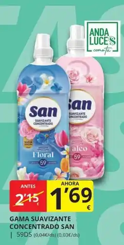 Supermercados MAS San gama suavizante concentrado oferta