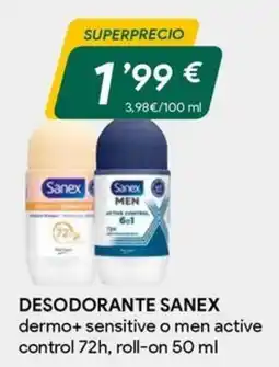 Masymas Sanex desodorante dermo+ sensitive o men active control oferta