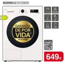 Milar Lg secadora rhx1009nwb oferta