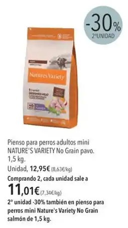 El Corte Inglés Natures Variety pienso para perros adultos mini oferta