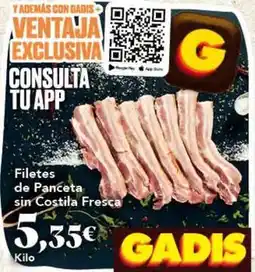 Gadis Filetes de panceta sin costila fresca oferta