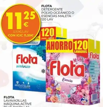 Flota detergente polvo oceánico o esencias maleta