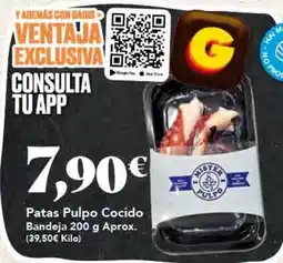 Gadis Patas pulpo cocido bandeja oferta