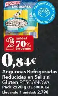 Gadis Pescanova - anguriñas refrigeradas reducidas en sal sin gluten oferta