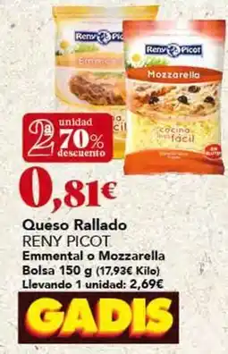 Gadis Reny picot - queso rallado emmental o mozzarella oferta