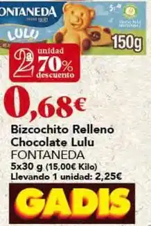 Gadis Fontaneda - bizcochito relleno chocolate oferta