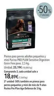 El Corte Inglés Purina - pienso para perros adultos pequenos y mini sensitive digestion gran free pavo oferta
