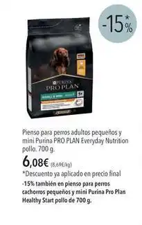 El Corte Inglés Purina - pienso para perros adultos pequeños y mini pro plan everyday nutricion pollo oferta