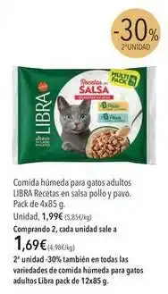 El Corte Inglés Libra - comida húmeda para gatos adultos recetas en salsa pollo o pavo oferta