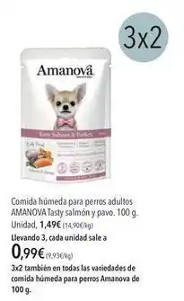 El Corte Inglés Amanova - comida húmeda para perros adultos salmón y pavo oferta