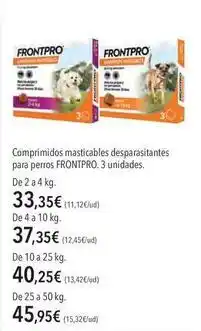 El Corte Inglés Comprimidos masticables desarasitantes para perros oferta