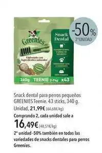 El Corte Inglés Greenies - snack dental para perros pequeños teenie oferta