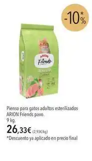 El Corte Inglés Arion - pienso para gatos adultos esterilizados friends pavo oferta