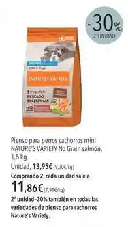 El Corte Inglés Nature's variety - pienso para perros cachorros mini no grain salmón oferta